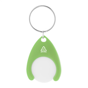 Přívěšek na klíče se žetonem do vozíku z RABS, světle zelená