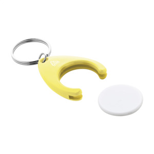 Přívěšek na klíče se žetonem do vozíku z RABS, žlutá