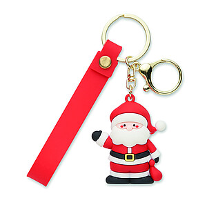 Přívěsek na klíče, tvar Santa, červená