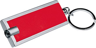 Prívesok na kľúče s bielou LED svietidlom, červená