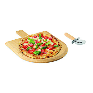 Prkénko a kráječ na pizzu, světle hnědá