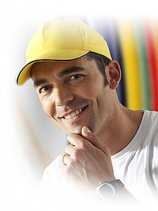 PROGRESA Pětipanelová bavlněná kšiltovka, žlutá