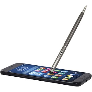 Propiska z hliníku se stylusem, tmavě šedá