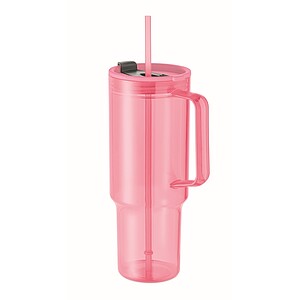 Průhledný hrnek 1200 ml, růžová