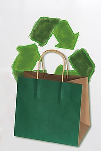 RANUO Recyklovaná papírová taška malá, zelená