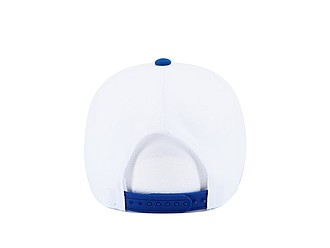 RARAKU Šestipanelová čepice s rovným kšiltem, bílá/královsky modrá