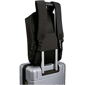 Recyklovaný batoh na notebook o velikosti 15” s ochranou proti krádeži, černá