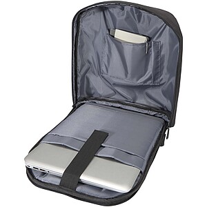 Recyklovaný batoh na notebook o velikosti 15” s ochranou proti krádeži, černá