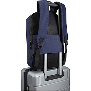 Recyklovaný batoh na notebook o velikosti 15” s ochranou proti krádeži, námořní modrá