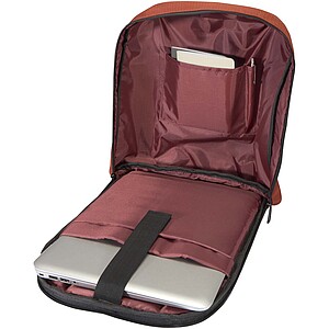 Recyklovaný batoh na notebook o velikosti 15” s ochranou proti krádeži, středně oranžová