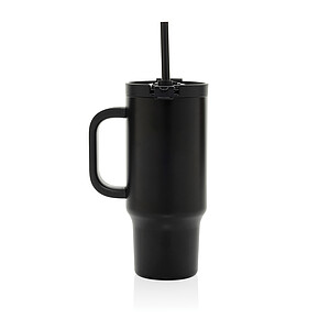 Recyklovaný nepriepustný kompaktný termohrnček 480 ml, čierna