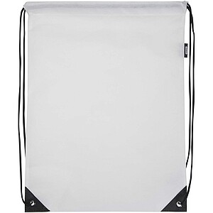 Recyklovaný netkaný stahovací batoh, bílá