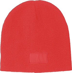 REKOJA Pletená čepice, červená - zimní čepice s vlastním potiskem