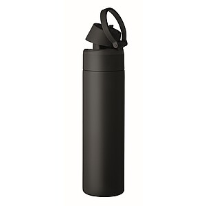 RENGIN Jednostěnná láhev z nerezové oceli 650 ml, černá