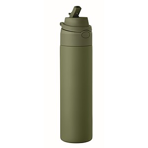 RENGIN Jednostěnná láhev z nerezové oceli 650 ml, tmavě zelená