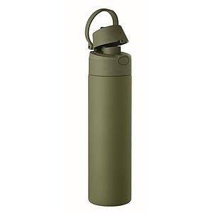 RENGIN Jednostěnná láhev z nerezové oceli 650 ml, tmavě zelená