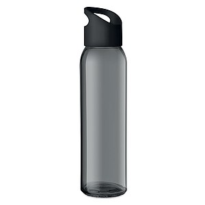 RIPUANA Sklenená fľaša s plastovým uzáverom, 470 ml, čierna