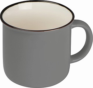 ROBALKeramický hrnek v designu plecháčku, objem, 350ml, šedý
