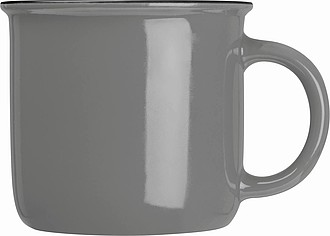 ROBALKeramický hrnek v designu plecháčku, objem, 350ml, šedý