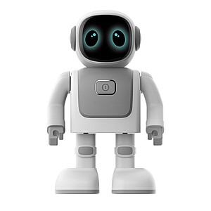 Robert, tančící robot s jedinečnými pohyby, bílá/šedá