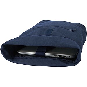 Rolovací batoh na notebook velikosti 14” z recyklovaného GRS, námořní modrá