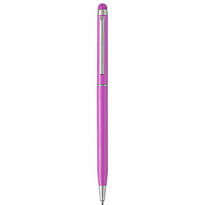 RUBBY Kovové kuličkové pero, modrá náplň, stylus pro kapac.displej, modrá