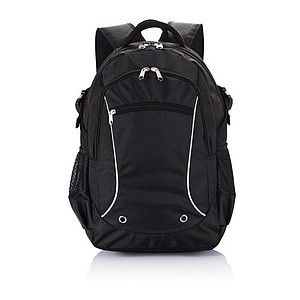 Ruksak na laptop s predným vreckom na zips, čierna