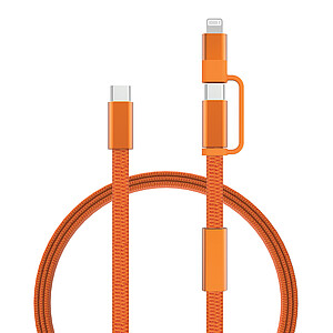 Rýchlonabíjací kábel Arc 2 v 1 z RCS 60W 120 cm, oranžová