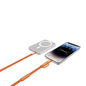 Rýchlonabíjací kábel Arc 2 v 1 z RCS 60W 120 cm, oranžová