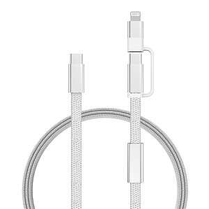 Rychlonabíjecí kabel Arc 2 v 1 z RCS 60W 120 cm, šedá