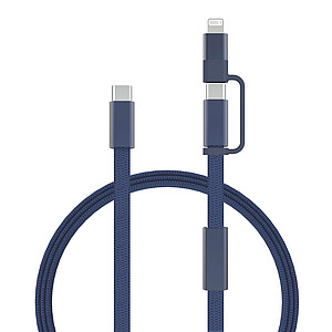 Rychlonabíjecí kabel Arc 2 v 1 z RCS 60W 120 cm, světlá námořní modrá