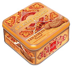 SABILE Máslovo-karamelové sušenky Collector Sablés Caramel, plech 250g