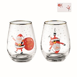 Sada dvou sklenic s motivem Santa Clause, 330ml