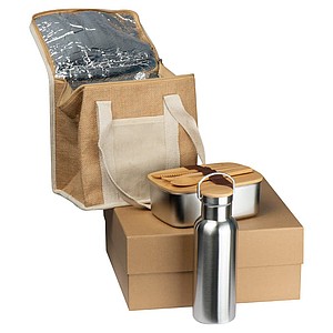 Sada nerezové láhve, lunchboxu a chladicí tašky