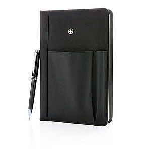 Sada poznámkového bloku s možnosťou doplnenia listov, čierna