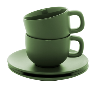 Sada šálků na cappuccino 200 ml, zelená