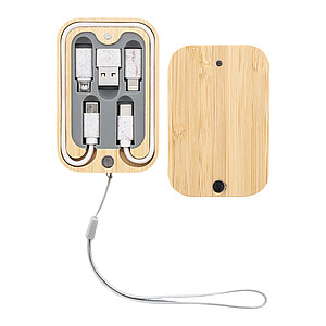 Sada USB nabíjecích kabelů, světle hnědá