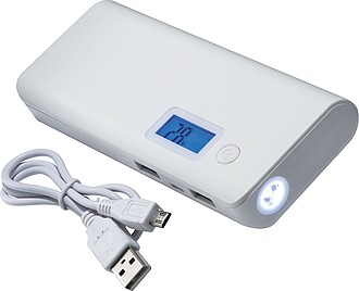 SAGRADA Plastová powerbanka s kapacitou 10000 mAh, bílá
