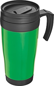 SAGRAT Plastový termohrnček, 0,4 l, zelený