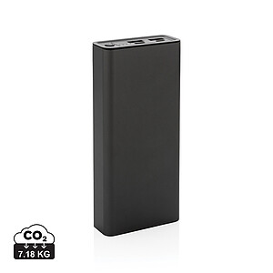 SAMANTA Powerbanka s rýchlonabíjaním, z recyklovaného hliníka, s kapacitou 20 000 mAh, sivá