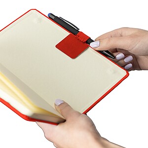 Samolepka spoutkem na pero, červená