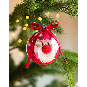 Santa ponožky ve vánoční kouli, červená