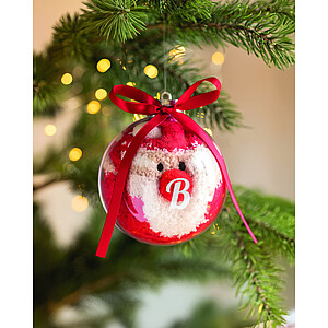 Santa ponožky ve vánoční kouli, červená