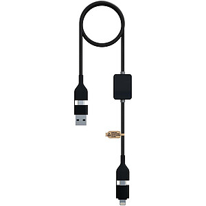 SCX.design C32 60 W nabíjecí kabel s přepínačem a podsvíceným logem, černá