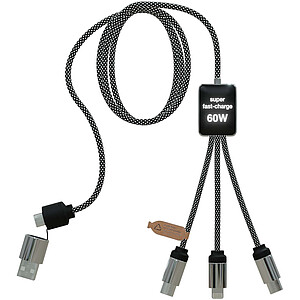 SCX.design C33 60 W nabíjecí kabel typu C s dvojitým podsvíceným logem, tmavě šedý melír