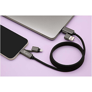 SCX.design C59 100 W magnetický silikonový nabíjecí kabel, černá