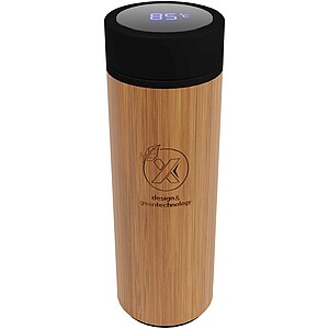 SCX.design D11 inteligentná bambusová fľaša 500 ml, hnedá