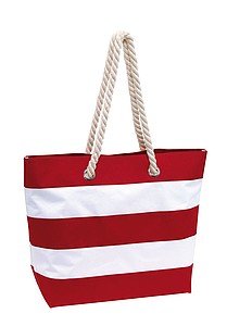 SEANA Plážová taška, pruhovaná bílo červená