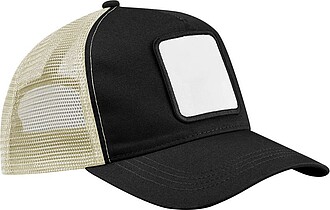 SEFIDA Pětipanelová trucker kšiltovka s nášivkou, černá/béžová