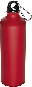 SENEDA Kovová láhev na pití s krabinou na víčku, objem 800ml, červená